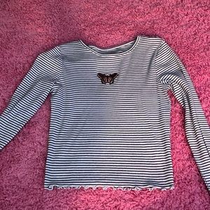 Striped Hollister Ruffled Long Sleeve